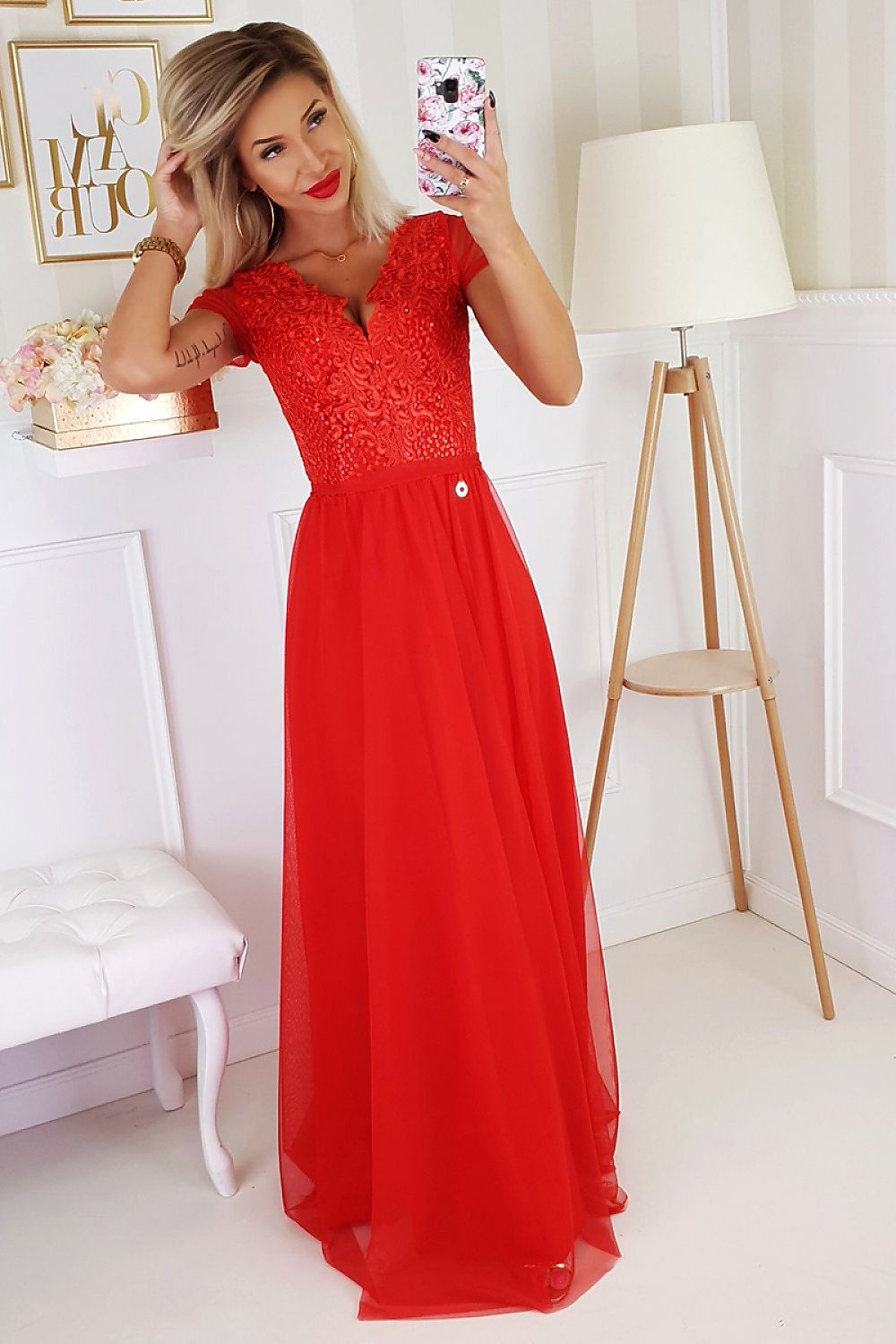 Robe longue model 151595 Bicotone